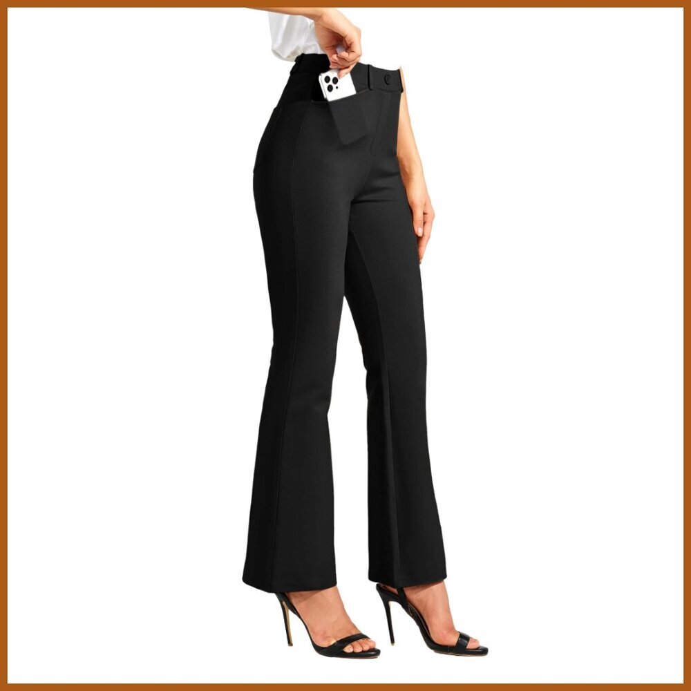 Yoga Dress Pants Bootcut Stretch Work Slacks Office Pants 4 Pockets